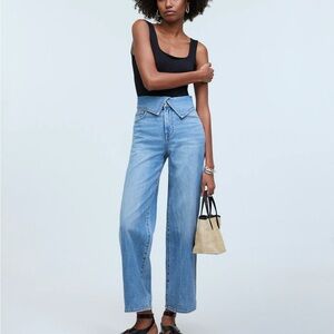 The Perfect Vintage Wide-Leg Crop Jean in Pickford Wash: Foldover-Waist Edition